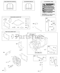 Briggs & Stratton 10N902-0622-E1 - Briggs & Stratton Vertical Engine Cylinder, Cylinder Head, Gasket Set - Engine, Gasket Set - Valve, Lubrication, Operator's Manual, Warning Label