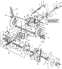 Cub Cadet 450 (190-450-100) - Cub Cadet 45" Snow Thrower Attachment att Housing &amp; Chute Crank