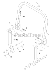 Exmark LZS801KA524 - Exmark 52" Lazer Z S-Series Zero-Turn Mower, Kawasaki FX801V (SN: 313000000 - 313999999) (2013) Roll-Over Protection System Assembly No. 116-0230