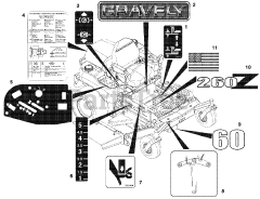 Gravely 992049 (PM 272Z) - Gravely Pro-Master 72" Zero-Turn Mower, 25hp Kawasaki (SN: 000101 - 001499) Decals Cont'd