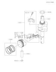 Kawasaki FJ180V-AT05 - Kawasaki Engine PISTON/CRANKSHAFT