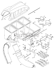 Cub Cadet 19A40002 (19A40002100) - Cub Cadet Triple Rear Bagger General Assembly 2014 &amp; after