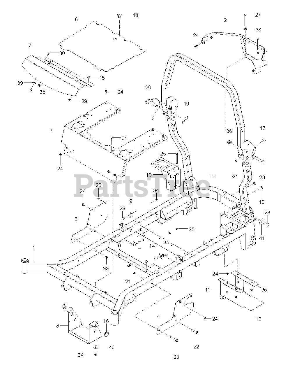 Husqvarna MZT 52 (96784400100) Husqvarna 52" ZeroTurn Mower (201712) FRAME Parts Lookup