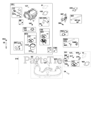 Briggs & Stratton 44N677-0033-B1 - Briggs & Stratton Vertical Engine Carburetor and Fuel Supply Group