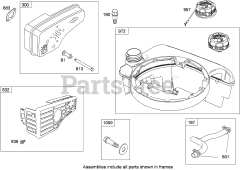 Toro 21027 - Toro 43cm Emotion Walk-Behind Mower (SN: 290003001 - 290999999) (2009) Muffler and Fuel Tank Assembly Briggs and Stratton 122T07-2058-B1