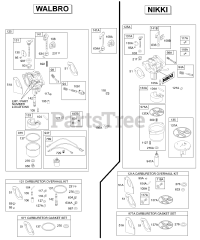 Briggs & Stratton 313707-0126-E1 - Briggs & Stratton Vertical Engine Carburetor, Kit/Gasket Sets - Carburetor