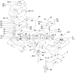 Toro 74268 (Z 597-D) - Toro 60" Z Master Zero-Turn Mower, Side-Discharge Deck (SN: 270000001 - 270000300) (2007) Tank and Fuel Line Assembly