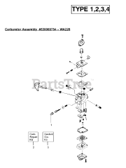 Weed Eater XT 300 - Weed Eater String Trimmer, Type 2 Carburetor Assembly (WA226) 530069754