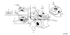 Honda GX200 UT VS17 (GCAHT) - Honda Engine, Made in Thailand (SN: GCAHT-1000001 - GCAHT-9999999) LABEL