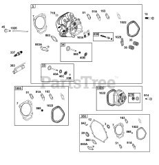 Briggs & Stratton 19N137-0087-H5 - Briggs & Stratton Horizontal Engine Cylinder Head Group