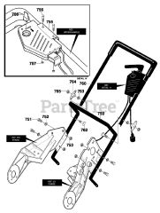 Murray 620000x30NB - Murray 20" Snow Thrower (2003) Handle Assembly