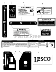 Lesco LSG 2001 H - Lesco Stand-On Spreader Decal Group