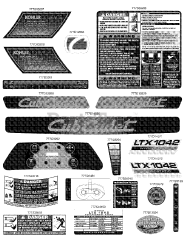 Cub Cadet LTX 1042 (13WX91AS010) - Cub Cadet 42" Lawn Tractor (2010) Label Map LTX1042