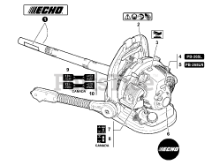 Echo PB-265 LN - Echo Backpack Blower (SN: P43014001001 - P43014999999) Labels