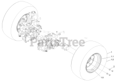 Exmark RAX691GKA524A3 - Exmark 52" Radius X-Series Zero-Turn Mower, Kawasaki FX691V (SN: 402082300 - 404314158) (2018) Rear Tire Assembly