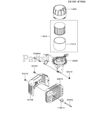 Kawasaki FJ180V-AM29 - Kawasaki Engine AIR-FILTER/MUFFLER