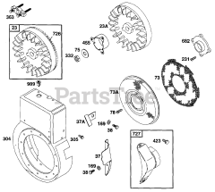 Briggs & Stratton 222413-0723-01 - Briggs & Stratton Horizontal Engine Flywhells, BlowerHsg, Screen