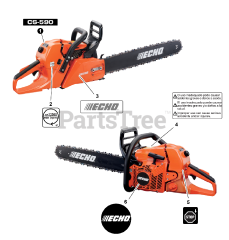 Echo CS-590 - Echo Chainsaw (SN: 37000001 - 37999999)