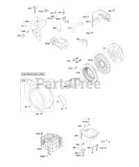 Briggs & Stratton 12C314-0131-E1 - Briggs & Stratton Horizontal Engine Blower Housing/Shrouds, Exhaust System, Flywheel