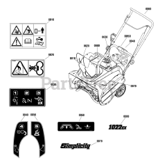 Simplicity 1022 EX (1697302-01) - Simplicity 22" Snow Thrower, 9.5hp
