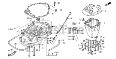 Honda BF130 A2 XA (BZBE) - Honda Marine Engine, Made in Japan (SN: BZBE-1300001 - BZBE-1400000) OIL PAN + EXHAUST PIPE