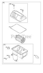 Briggs & Stratton 25V332-0006-F1 - Briggs & Stratton Horizontal Engine Air Cleaner Group