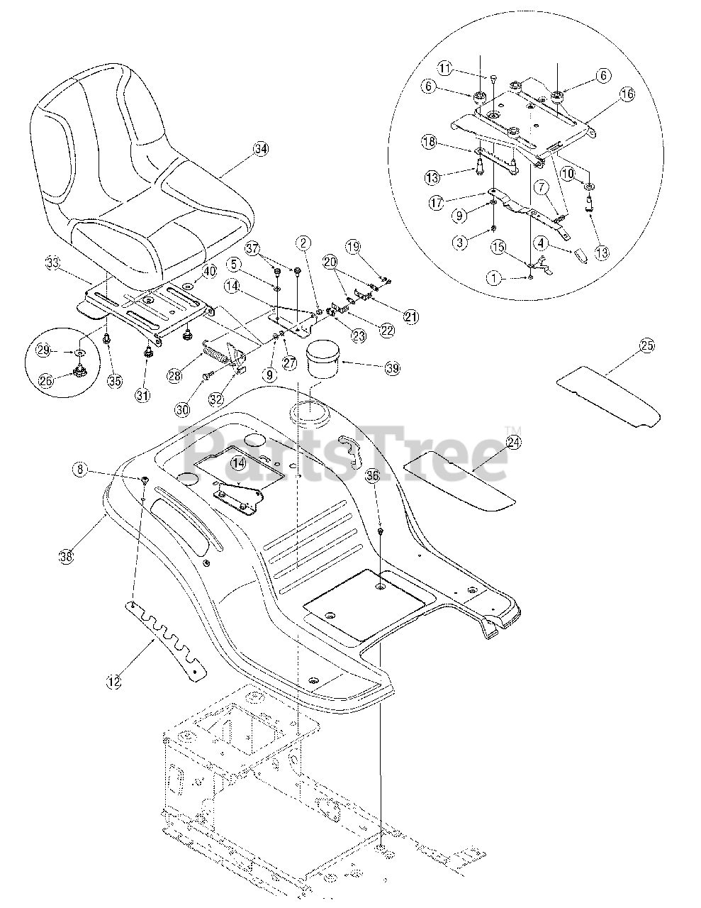 Bolens 13AM762F765 Bolens Lawn Tractor 2007 Fender Assembly Parts