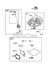 Briggs & Stratton 9P602-0053-H5 - Briggs & Stratton Vertical Engine Crankcase Cover/Sump and Lubrication Group
