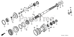 Honda BF200 A4 XXCA (BAFJ) - Honda Marine Engine, Made in Japan (SN: BAFJ-1200001 - BAFJ-1299999) PROPELLER SHAFT (2)