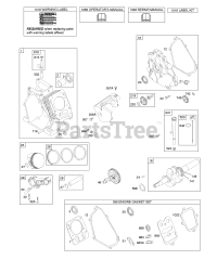 Briggs & Stratton 12R212-0366-E1 - Briggs & Stratton Horizontal Engine Camshaft, Crankcase Cover, Crankshaft, Cylinder, Lubrication, Piston Group