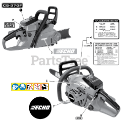 Echo CS-370 F - Echo Chainsaw (SN: C27713001001 - C27713999999)