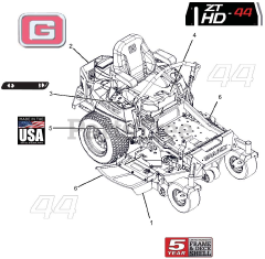 Gravely 991160 (ZT HD 44) - Gravely 44