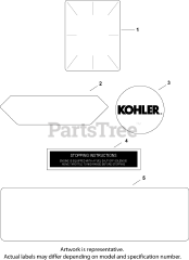 Kohler CV22-75500 - Kohler Command PRO Engine, Basic Version, 23hp, 17.2kW Decals 12-24-162