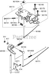 Toro 74271 (Z 550) - Toro 52" Z Master Zero-Turn Mower, Side-Discharge Deck (SN: 280000001 - 280999999) (2008) Control Equipment Assembly Kawasaki FH770D-AS05