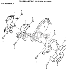 Weed Eater WE F350 C - Weed Eater Tiller (1997) TINE ASSEMBLY
