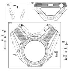 Briggs & Stratton 61E377-0141-J1 - Briggs & Stratton Horizontal Engine Blower Housing Group