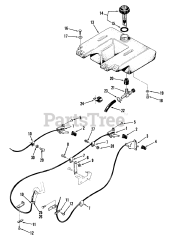 Toro 01-10K802 (C-105) - Toro Garden Tractor (1981) Throttle, Choke And Fuel System