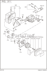 Subaru Robin DY272DS4020 (DY27-2) - Subaru Robin Engine, Diesel 311 Intake &amp; Exhaust