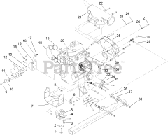 Toro 74268 (Z 597-D) - Toro 60" Z Master Zero-Turn Mower, Side-Discharge Deck (SN: 270000001 - 270000300) (2007) Engine Mount Assembly
