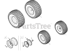 Cub Cadet GT 1054 (14AK94AK056) - Cub Cadet 54" Garden Tractor (2013) Front &amp; Rear Wheels