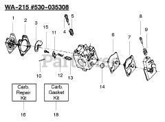 Poulan Pro 112 - Poulan Pro String Trimmer Carburetor Assy. (WA-215) PN 530-035308