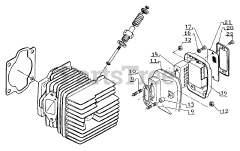Echo CS-701 SVL - Echo Chainsaw Cylinder, Muffler: Spark Arrester Muffler - OPTION