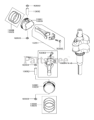 Toro 74198 (Z 153) - Toro 52" Z Master Zero-Turn Mower, Side-Discharge Deck (SN: 220000327 - 220999999) (2002) Piston/Crankshaft Assembly Kawasaki FH680V-CS10
