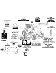 Cub Cadet LT 1046 (13AP11CH710) - Cub Cadet 46" Lawn Tractor (2007 & Before) Label Map