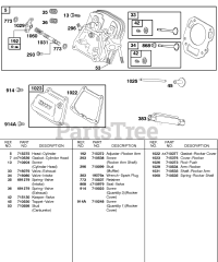 Briggs & Stratton 235437-0284-E1 - Briggs & Stratton Horizontal Engine Cylinder Head, Valves