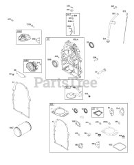 Briggs & Stratton 356447-0709-H7 - Briggs & Stratton Horizontal Engine Crankcase Cover/Sump and Lubrication Group