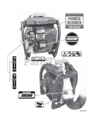 Echo PB-4600 - Echo Backpack Blower (Type 1E) Labels
