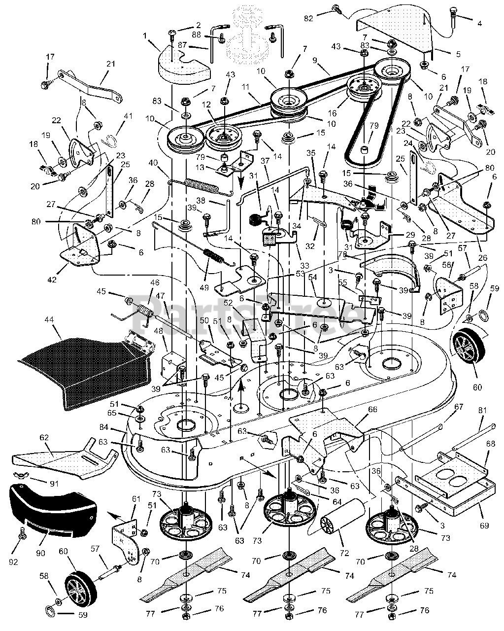Yard King 465621x89A Yard King 46" Lawn Tractor (2002) Mower Housing
