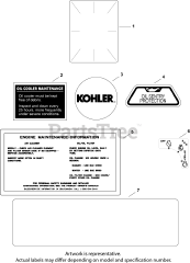 Kohler CH740-0077 - Kohler Command PRO Engine, Basic Version, 25hp, 725cc Decals 12-24-459 CH18-750