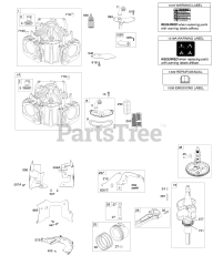 Briggs & Stratton 44T877-0018-B1 - Briggs & Stratton Vertical Engine Cylinder, Crankshaft, Camshaft, Air Guides